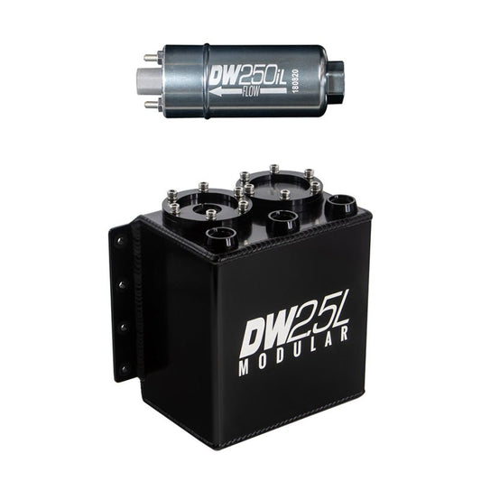 DeatschWerks - DeatschWerks 2.5L Modular Surge Tank (Incl. 1 DW250iL In-Line Fuel Pump) - Demon Performance