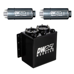DeatschWerks - DeatschWerks 2.5L Modular Surge Tank (Incl. 2 DW250iL In-Line Fuel Pump) - Demon Performance