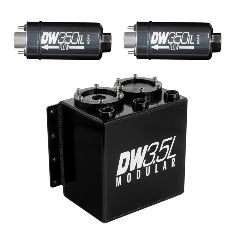 DeatschWerks - DeatschWerks 3.5L Modular Surge Tank (Incl. 2 DW350iL In-Line Fuel Pump) - Demon Performance