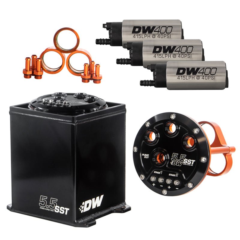 DeatschWerks - DeatschWerks 5.5L Modular Surge Tank Includes 3 DW400 Fuel Pumps - Demon Performance