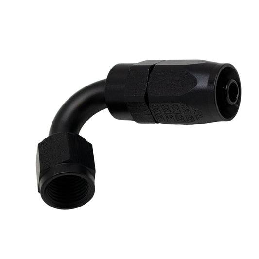 DeatschWerks - DeatschWerks 6 AN Female Flare Swivel 120-Degree Hose End CPE - Anodized Matte Black - Demon Performance