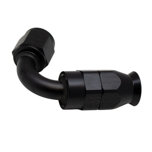 DeatschWerks - DeatschWerks 6 AN Female Flare Swivel 120-Degree Hose End PTFE - Anodized Matte Black - Demon Performance
