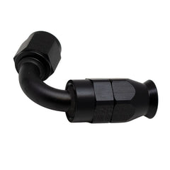 DeatschWerks - DeatschWerks 6 AN Female Flare Swivel 120-Degree Hose End PTFE - Anodized Matte Black - Demon Performance