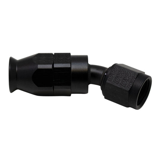 DeatschWerks - DeatschWerks 6 AN Female Flare Swivel 30-Degree Hose End PTFE - Anodized Matte Black - Demon Performance