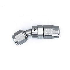 DeatschWerks - DeatschWerks 6AN Female Swivel 30-Degree Hose End CPE - Anodized Titanium - Demon Performance