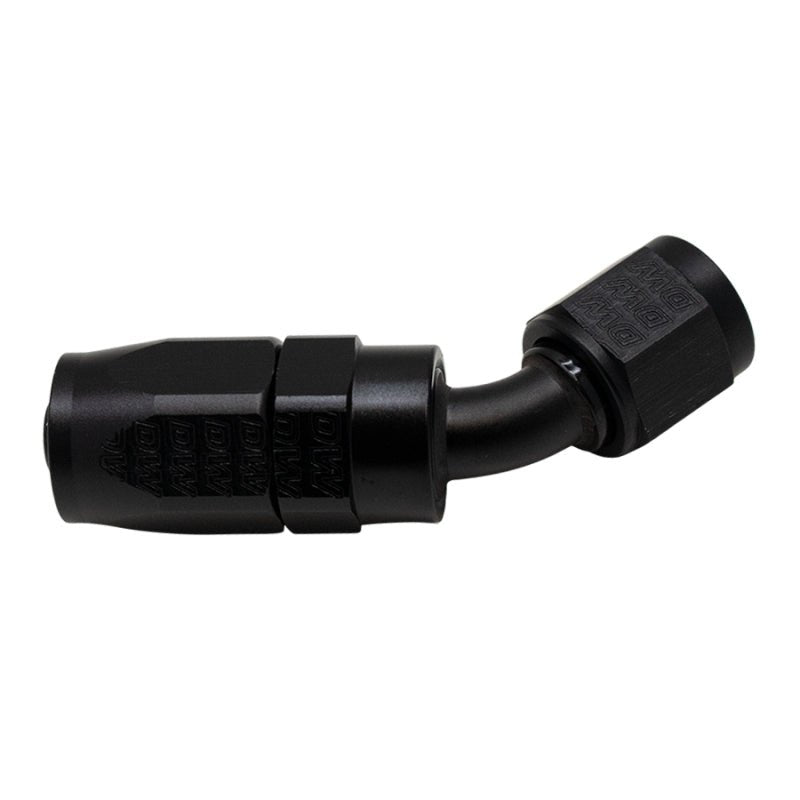DeatschWerks - DeatschWerks 6AN Female Swivel 45-Degree Hose End CPE - Anodized Matte Black - Demon Performance