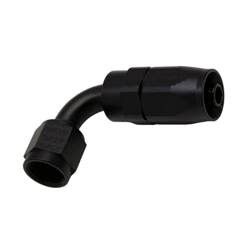 DeatschWerks - DeatschWerks 6AN Female Swivel 90-Degree Hose End CPE - Anodized Matte Black - Demon Performance