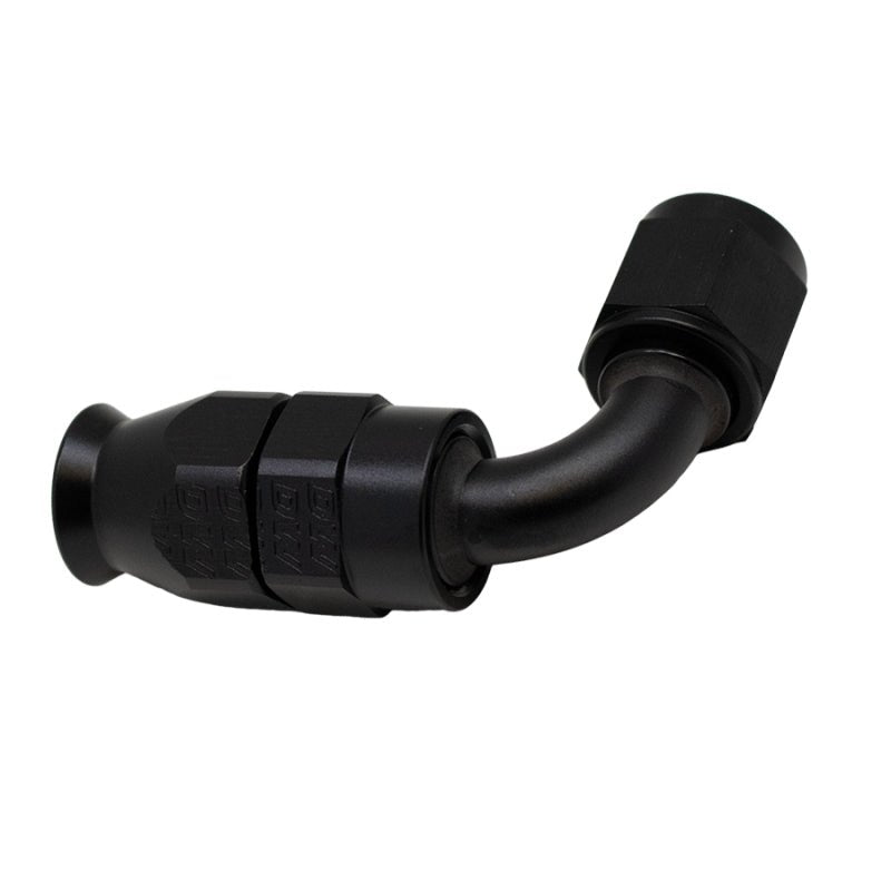 DeatschWerks - DeatschWerks 6AN Female Swivel 90-Degree Hose End PTFE (Incl 1 Olive Insert) - Anodized Matte Black - Demon Performance