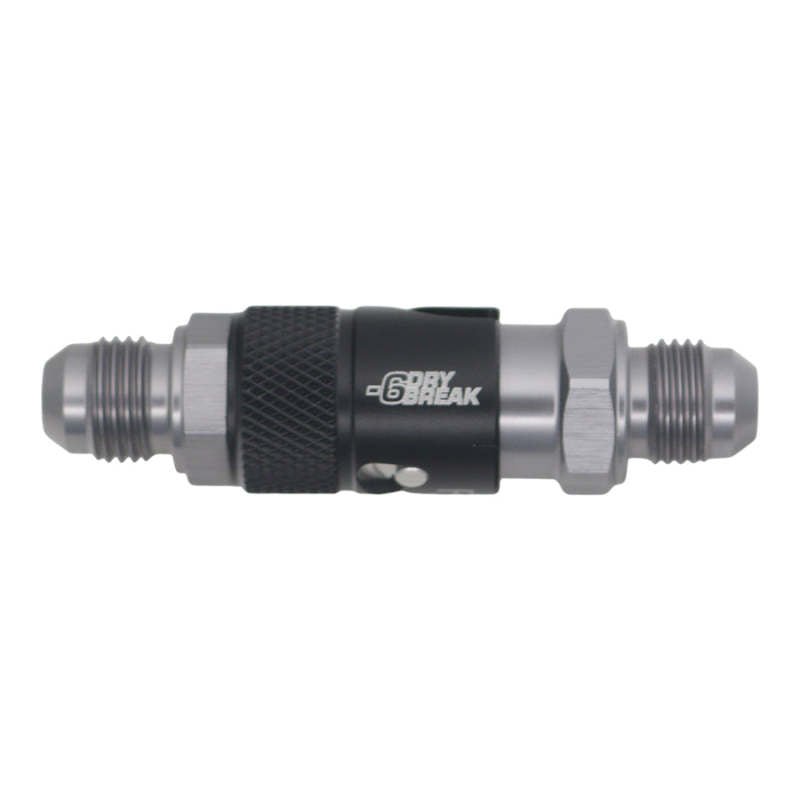 DeatschWerks - DeatschWerks 6AN Male Flare Quick Disconnect Dry Break Fitting - 2 Pieces Anodized Matte Black - Demon Performance