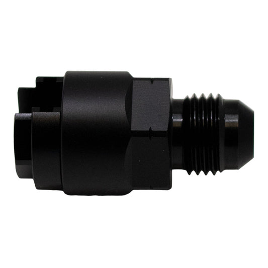 DeatschWerks - DeatschWerks 6AN Male Flare to 1/4in Female EFI Quick Connect Adapter - Anodized Matte Black - Demon Performance