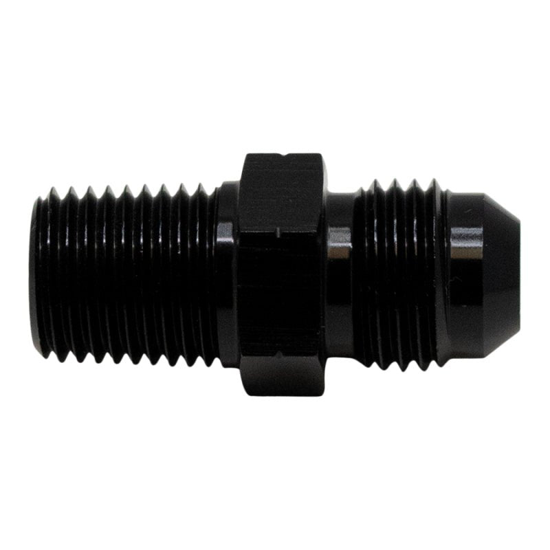 DeatschWerks - DeatschWerks 6AN Male Flare to 1/4in Male NPT Adapter - Anodized Matte Black - Demon Performance