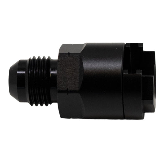 DeatschWerks - DeatschWerks 6AN Male Flare to 3/8in Female EFI Quick Connect Adapter - Anodized Matte Black - Demon Performance