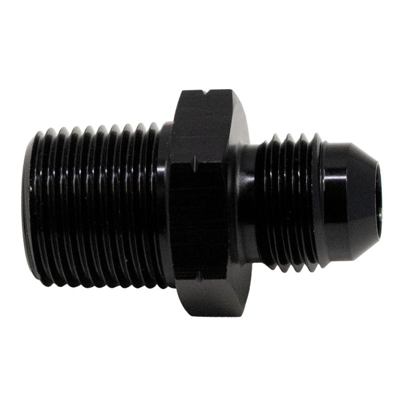 DeatschWerks - DeatschWerks 6AN Male Flare to 3/8in Male NPT Adapter - Anodized Matte Black - Demon Performance