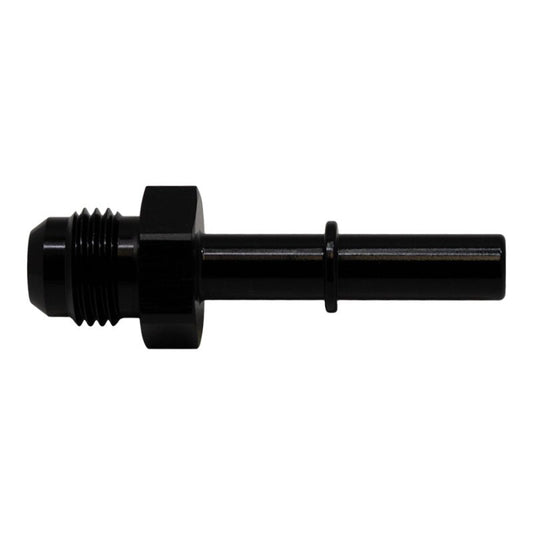 DeatschWerks - DeatschWerks 6AN Male Flare to 5/16in Male EFI Quick Connect Adapter - Anodized Matte Black - Demon Performance