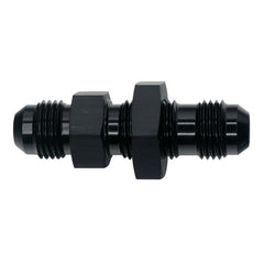 DeatschWerks - DeatschWerks 6AN Male Flare to 6AN Male Flare Bulkhead Adapter (Incl Nut) - Anodized Matte Black - Demon Performance