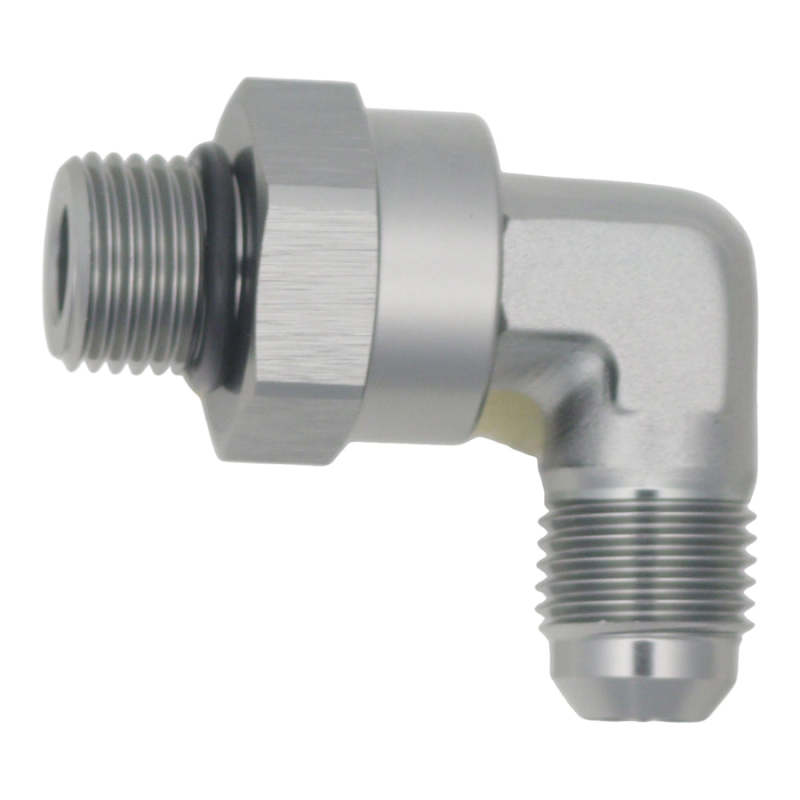 DeatschWerks - DeatschWerks 6AN ORB Male Swivel to 90-Degree 6AN Male Flare - Anodized DW Titanium - Demon Performance