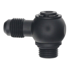 DeatschWerks - DeatschWerks 6AN ORB Male to 6AN Male Flare Low Profile 90-Degree Swivel - Anodized Matte Black - Demon Performance