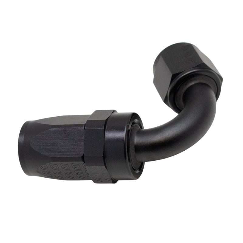 DeatschWerks - DeatschWerks 8 AN Female Flare Swivel 120-Degree Hose End CPE - Anodized Matte Black - Demon Performance