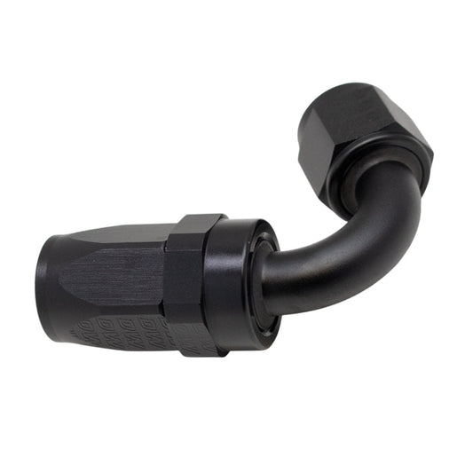 DeatschWerks - DeatschWerks 8 AN Female Flare Swivel 120-Degree Hose End CPE - Anodized Matte Black - Demon Performance