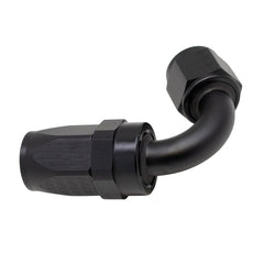 DeatschWerks - DeatschWerks 8 AN Female Flare Swivel 120-Degree Hose End CPE - Anodized Matte Black - Demon Performance