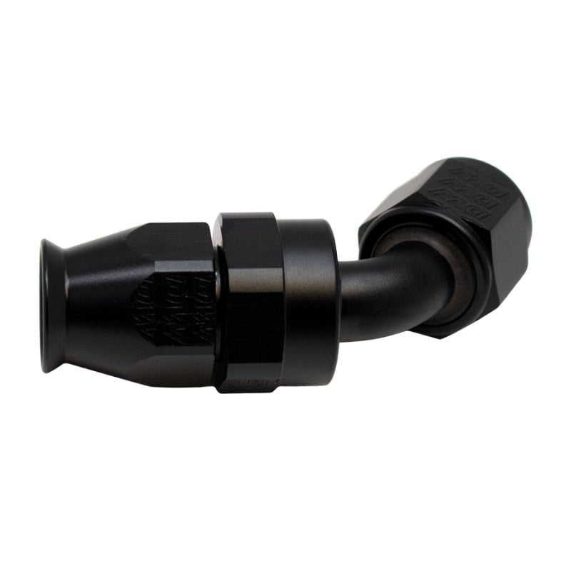 DeatschWerks - DeatschWerks 8 AN Female Flare Swivel 60-Degree Hose End PTFE - Anodized Matte Black - Demon Performance