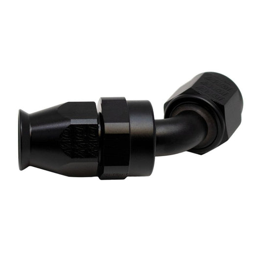 DeatschWerks - DeatschWerks 8 AN Female Flare Swivel 60-Degree Hose End PTFE - Anodized Matte Black - Demon Performance