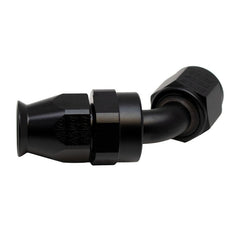DeatschWerks - DeatschWerks 8 AN Female Flare Swivel 60-Degree Hose End PTFE - Anodized Matte Black - Demon Performance