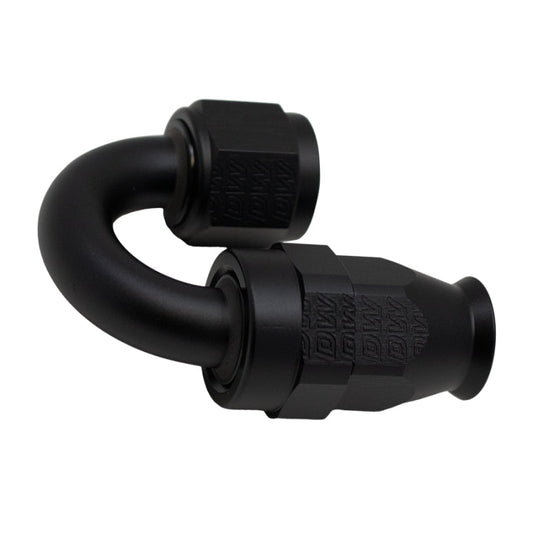 DeatschWerks - DeatschWerks 8AN Female Swivel 180-Degree Hose End PTFE (Incl Olive Insert) - Anodized Matte Black - Demon Performance