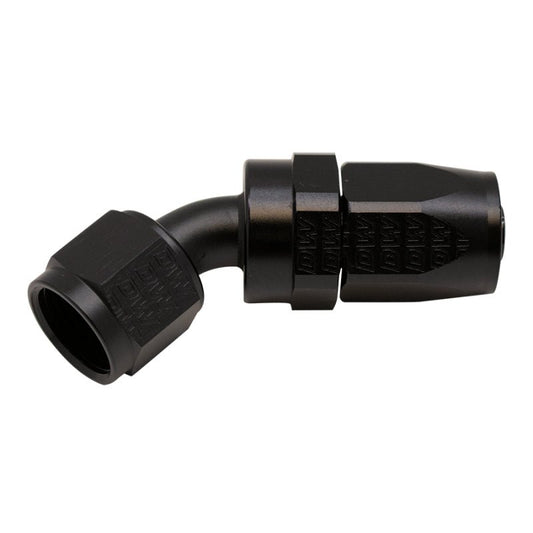 DeatschWerks - DeatschWerks 8AN Female Swivel 45-Degree Hose End CPE - Anodized Matte Black - Demon Performance