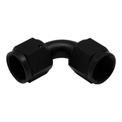 DeatschWerks - DeatschWerks 8AN Flare Female Swivel 90-Degree to 8AN Flare Female Swivel - Anodized Matte Black - Demon Performance