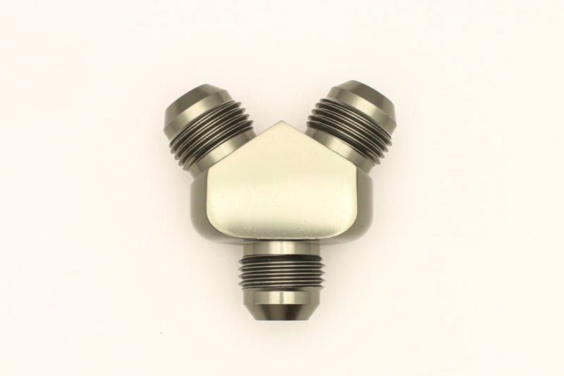 DeatschWerks - DeatschWerks 8AN Male Flare + 8AN Male Flare To 8AN Male Flare Y-Block Fitting - Demon Performance