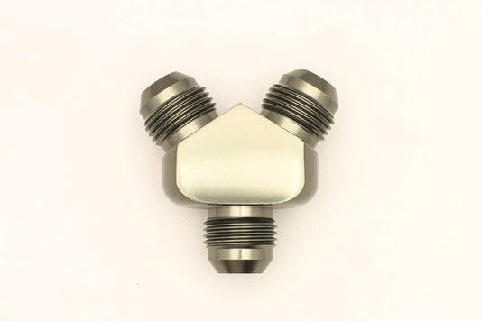 DeatschWerks - DeatschWerks 8AN Male Flare + 8AN Male Flare To 8AN Male Flare Y-Block Fitting - Demon Performance