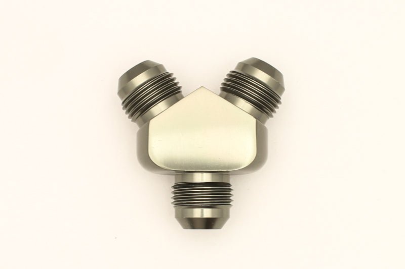 DeatschWerks - DeatschWerks 8AN Male Flare + 8AN Male Flare To 8AN Male Flare Y-Block Fitting - Demon Performance