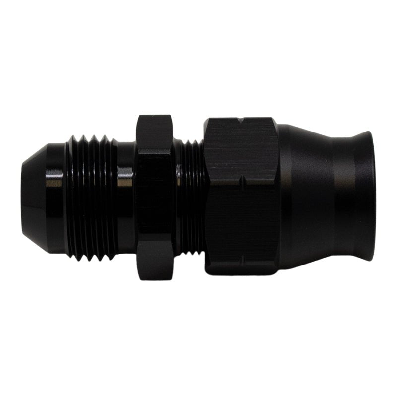 DeatschWerks - DeatschWerks 8AN Male Flare to 1/2in Hardline Compression Adapter - Anodized Matte Black - Demon Performance