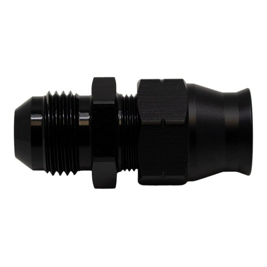 DeatschWerks - DeatschWerks 8AN Male Flare to 1/2in Hardline Compression Adapter - Anodized Matte Black - Demon Performance