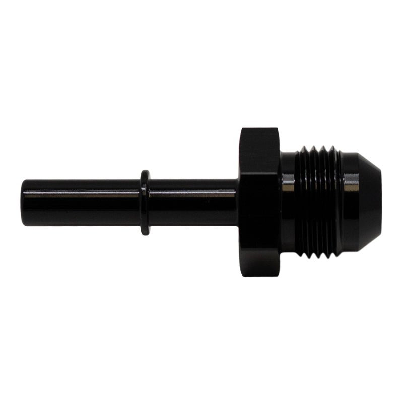 DeatschWerks - DeatschWerks 8AN Male Flare to 5/16in Male EFI Quick Connect Adapter - Anodized Matte Black - Demon Performance