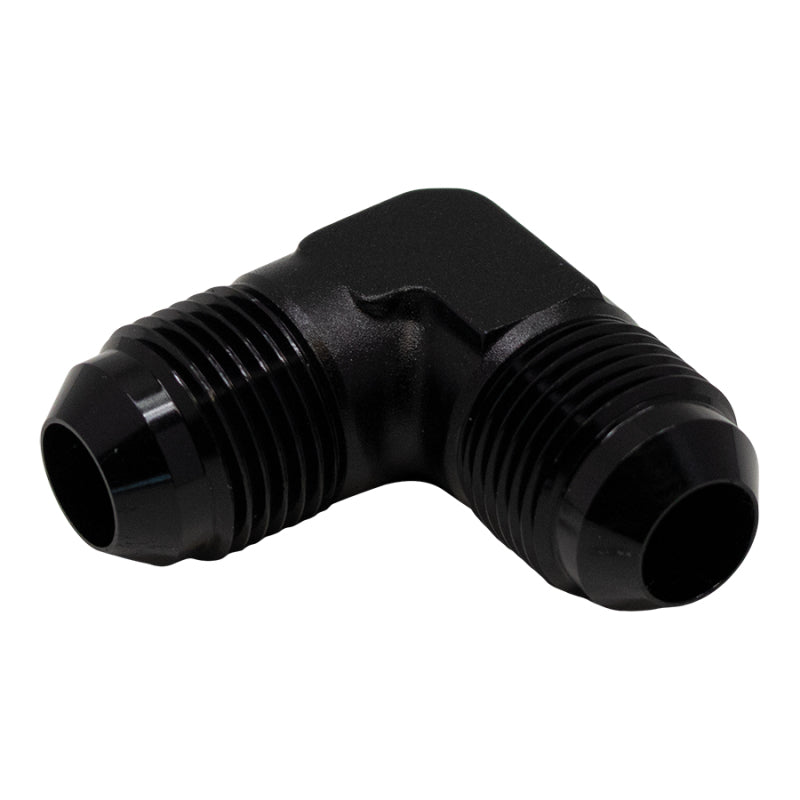 DeatschWerks - DeatschWerks 8AN Male Flare to 8AN Male Flare 90-Degree Fitting - Anodized Matte Black - Demon Performance