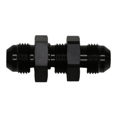 DeatschWerks - DeatschWerks 8AN Male Flare to 8AN Male Flare Bulkhead Adapter (Incl Nut) - Anodized Matte Black - Demon Performance