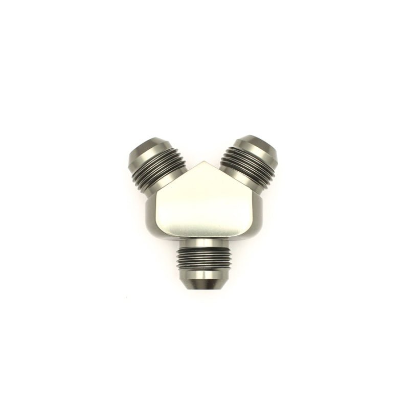 DeatschWerks - DeatschWerks 8AN Male Flare to 8AN Male Flare to 8AN Male Flare Y Fitting - Anodized Matte Black - Demon Performance