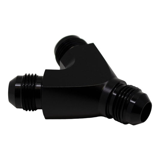 DeatschWerks - DeatschWerks 8AN Male Flare to 8AN Male Flare to 8AN Male Flare Y Fitting - Anodized Matte Black - Demon Performance