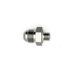 DeatschWerks - DeatschWerks 8AN Male Flare to M12 X 1.5 Male Metric Adapter (Incl Washer) - Anodized Matte Black - Demon Performance