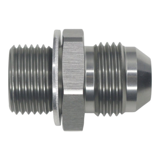 DeatschWerks - DeatschWerks 8AN Male Flare to M18 X 1.5 Male Metric Adapter (Incl Washer) - Anodized Matte Black - Demon Performance