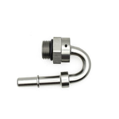 DeatschWerks - DeatschWerks 8AN ORB Male to 3/8in Male EFI Quick Connect Adapter 180-Degree - Anodized Matte Black - Demon Performance