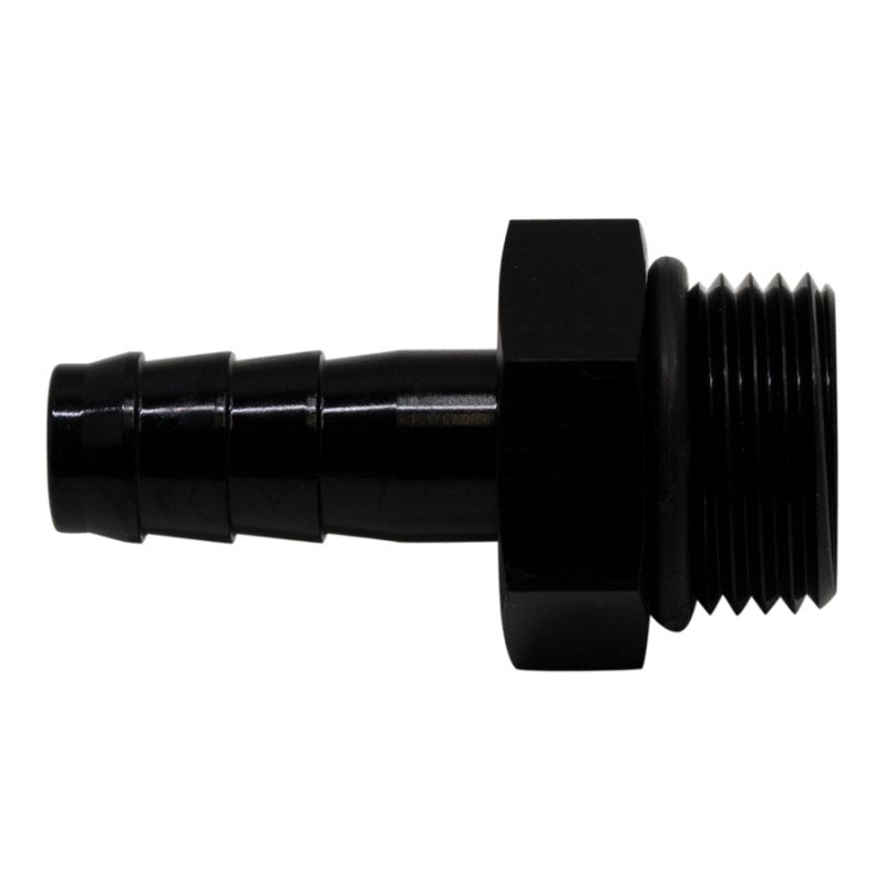 DeatschWerks - DeatschWerks 8AN ORB Male to 3/8in Male Triple Barb Fitting (Incl O-Ring) - Anodized Matte Black - Demon Performance