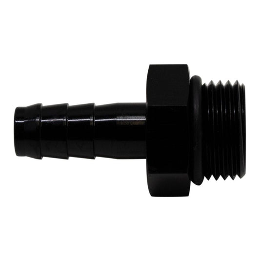 DeatschWerks - DeatschWerks 8AN ORB Male to 3/8in Male Triple Barb Fitting (Incl O-Ring) - Anodized Matte Black - Demon Performance