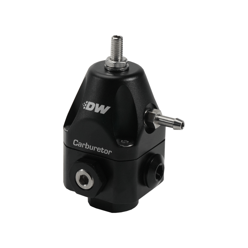 DeatschWerks - DeatschWerks Compact Carburetor Adjustable Fuel Regulator 6AN x4 Inlets - 6AN Return - Black - Demon Performance