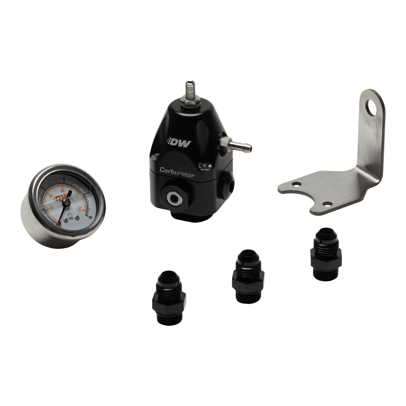 DeatschWerks - DeatschWerks DWR550C Adjustable Carburetor Regulator w/ 6AN Fittings and Gauge - Demon Performance