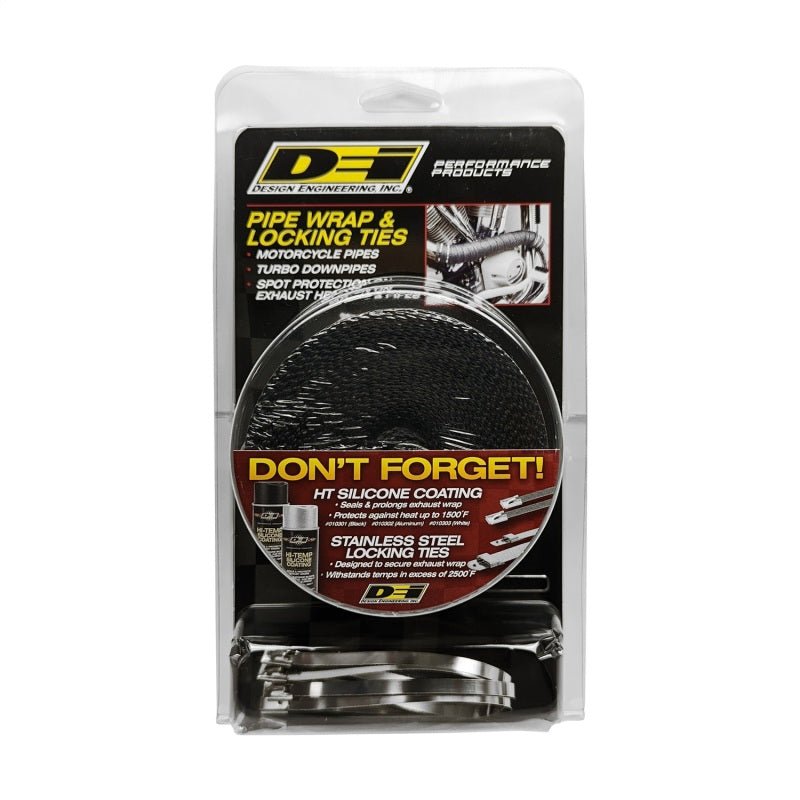 DEI - DEI Exhaust Wrap Kit - Pipe Wrap and Locking Tie - Black - Demon Performance