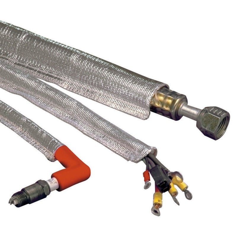DEI - DEI Heat Sheath 1-1/4in I.D. x 3ft - Aluminized Sleeving - Sewn Edge - Demon Performance