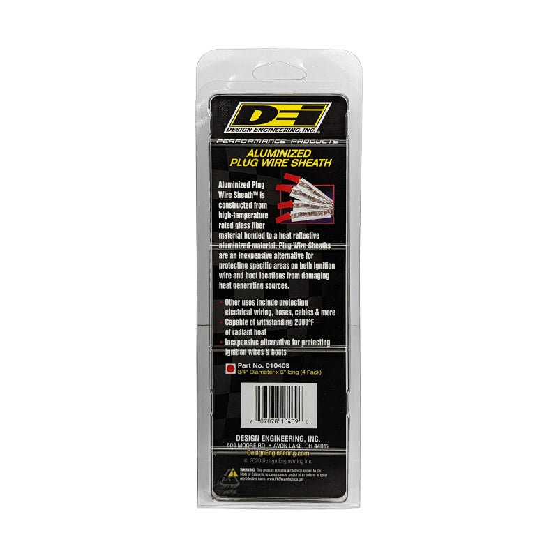DEI - DEI Plug Wire Sheath 3/4in x 6in - 4-pack - Aluminum - Demon Performance